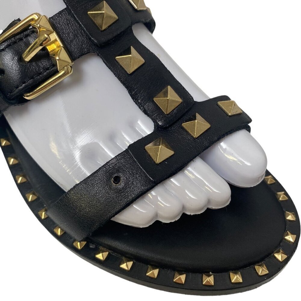 ASH Pacific Gladiator Sandals Size 6 Black Studded Strappy Womens Flats - Picture 9 of 16